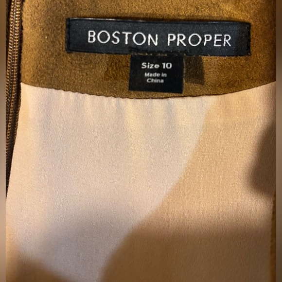 Boston Proper Faux Suede Lace Up Dress Tan Size 10 Western Boho Sleeveless Chic - Picture 7 of 7